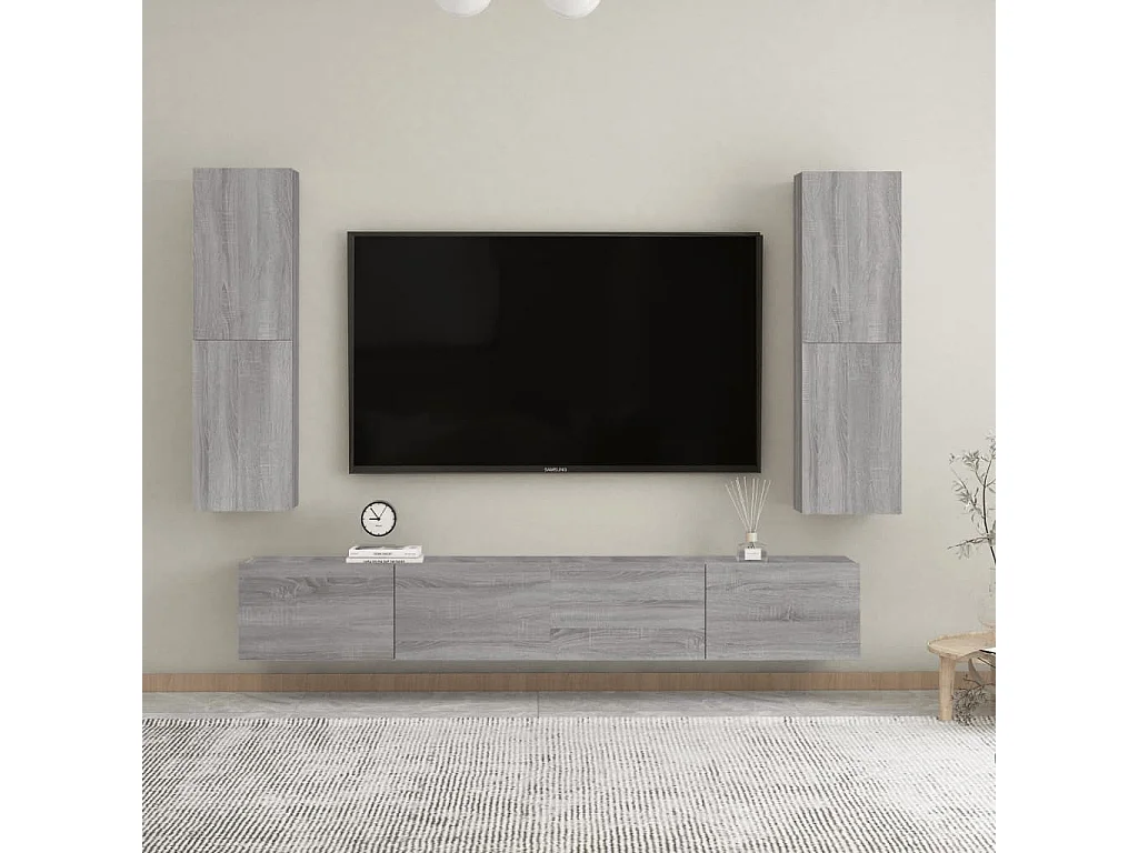 Meubles TV muraux 2 pcs Sonoma gris 30,5x30x110 cm