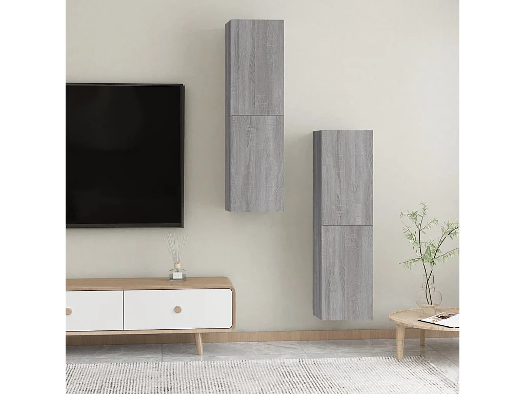 Meubles TV muraux 2 pcs Sonoma gris 30,5x30x110 cm