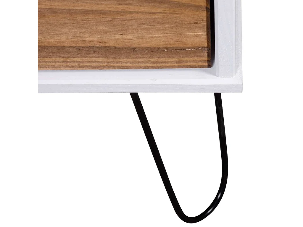 Meuble TV New York blanc et naturel bois de pin massif