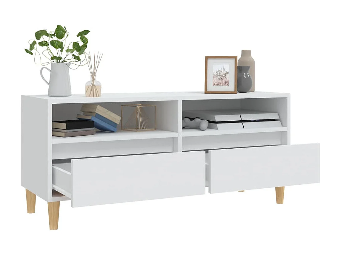 Tv-meubel 100x34,5x44,5 cm bewerkt hout wit