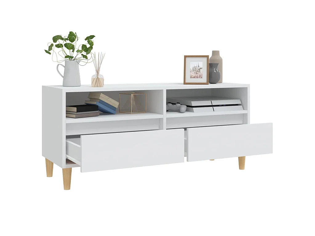 Mobile Porta TV Bianco 100x34,5x44,5 cm in Legno Multistrato