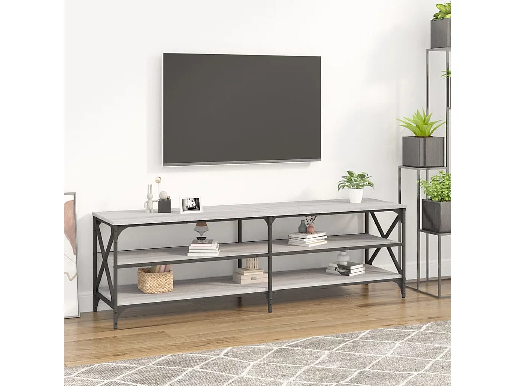 Móvel de TV 160x40x50 cm derivados de madeira cinzento sonoma