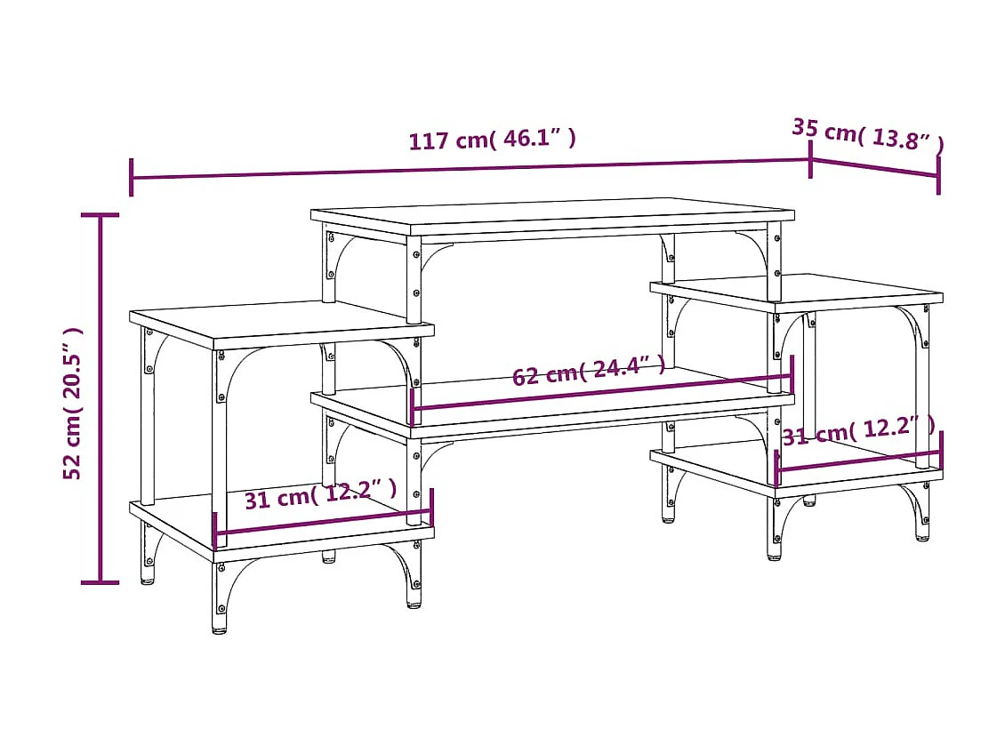 TV-Schrank Schwarz 117x35x52 cm Holzwerkstoff