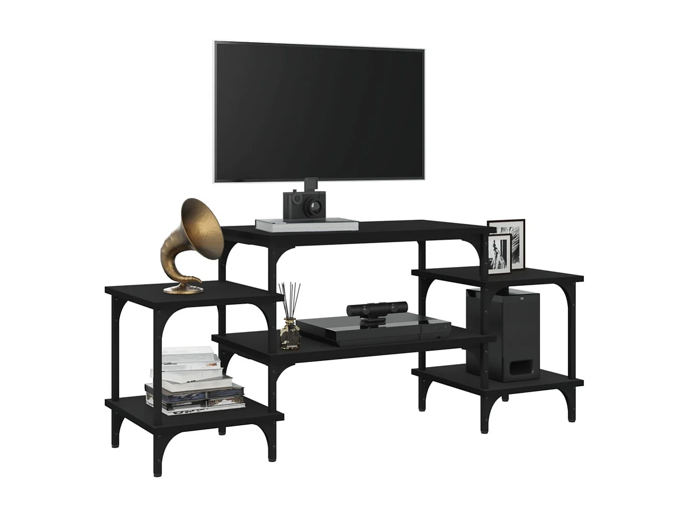 Tv-meubel 117x35x52 cm bewerkt hout zwart