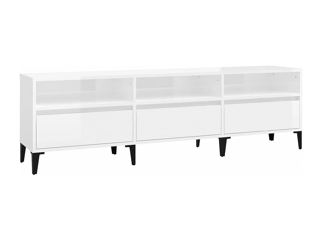 Tv-meubel 150x30x44,5 cm bewerkt hout hoogglans wit