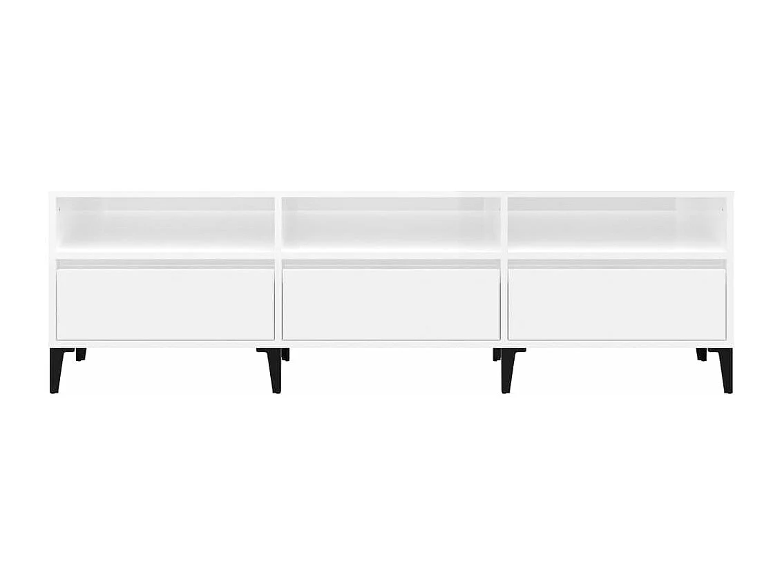 Tv-meubel 150x30x44,5 cm bewerkt hout hoogglans wit