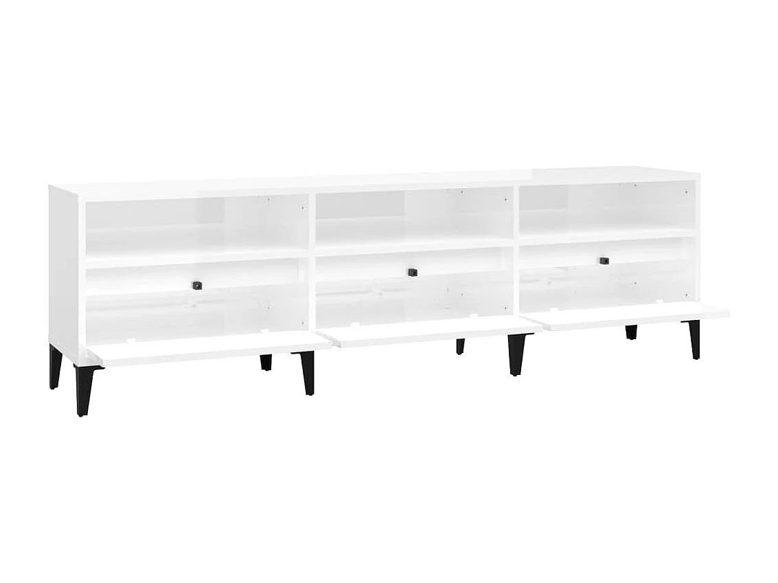 Tv-meubel 150x30x44,5 cm bewerkt hout hoogglans wit