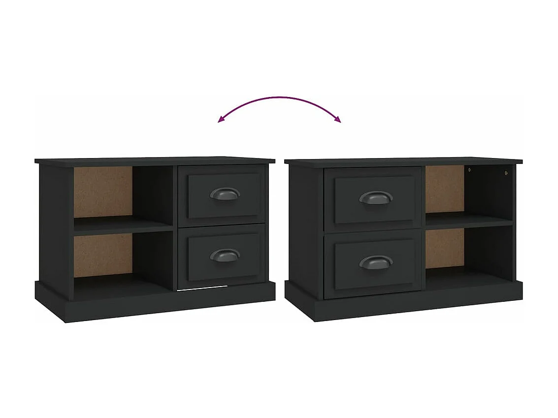 Tv-meubel 73x35,5x47,5 cm bewerkt hout zwart