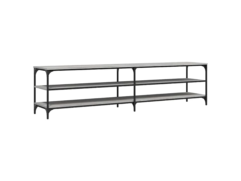 Mobile TV Grigio Sonoma 200x30x50cm Legno Multistrato e Metallo