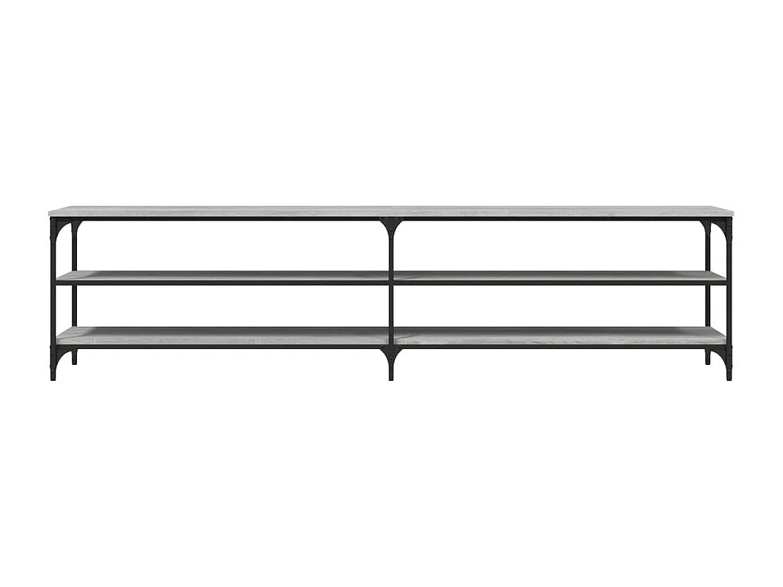 Mobile TV Grigio Sonoma 200x30x50cm Legno Multistrato e Metallo
