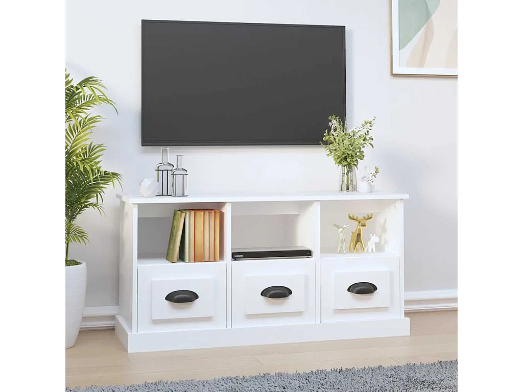 Tv-meubel 100x35x50 cm bewerkt hout wit