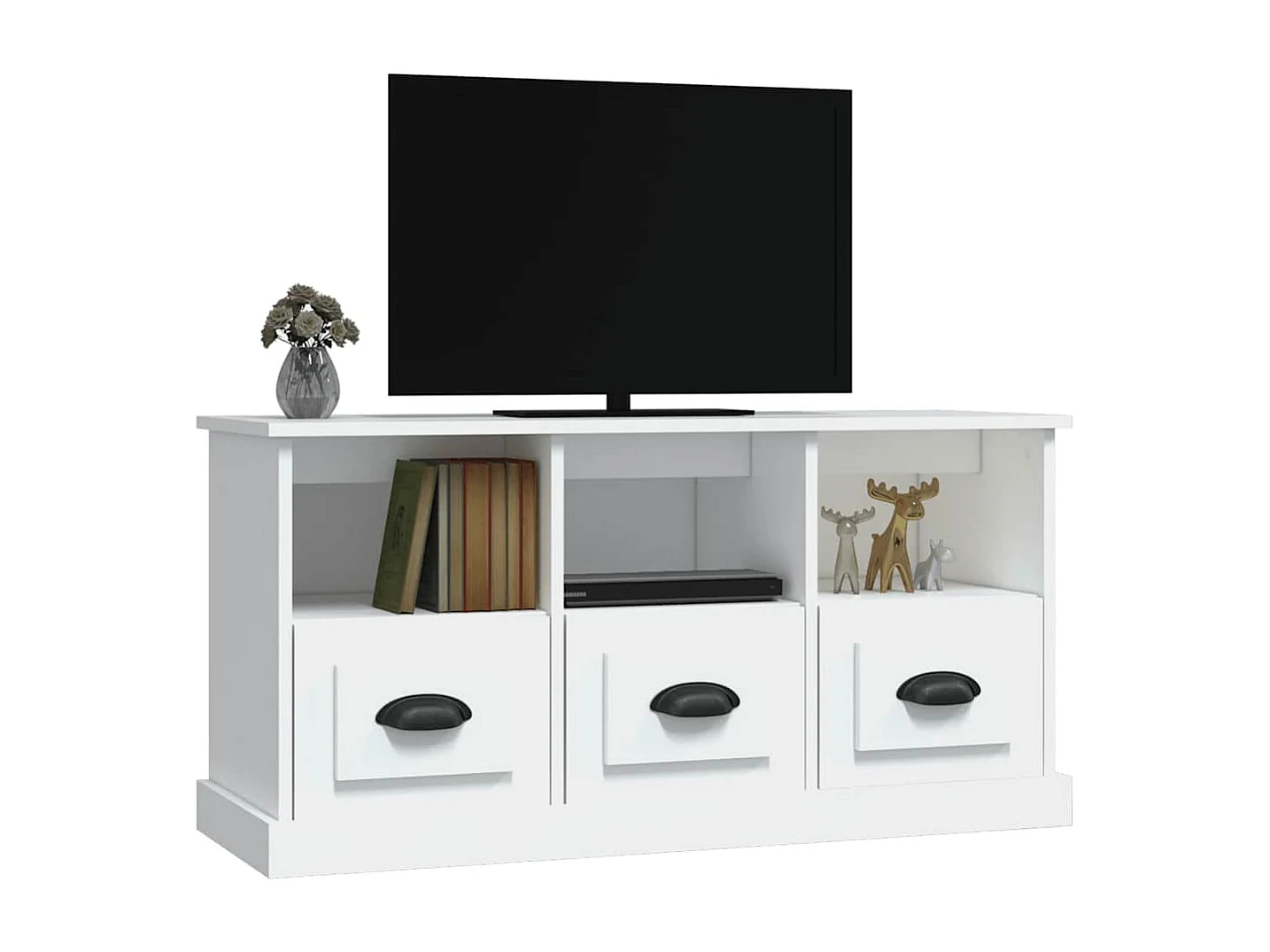 Tv-meubel 100x35x50 cm bewerkt hout wit