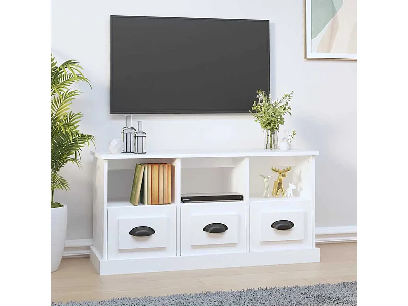 Tv-meubel 100x35x50 cm bewerkt hout wit