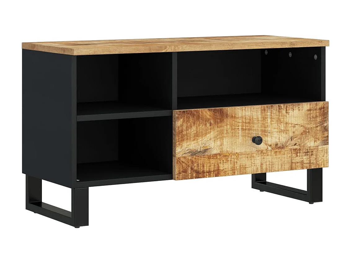 Mobile TV 80x33x46cm Legno Massello Mango e Legno Multistrato