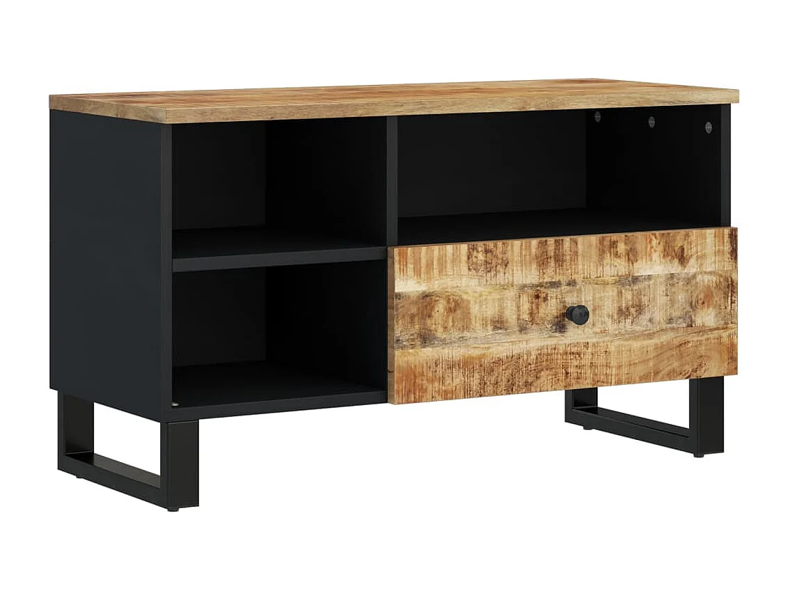 Mobile TV 80x33x46cm Legno Massello Mango e Legno Multistrato