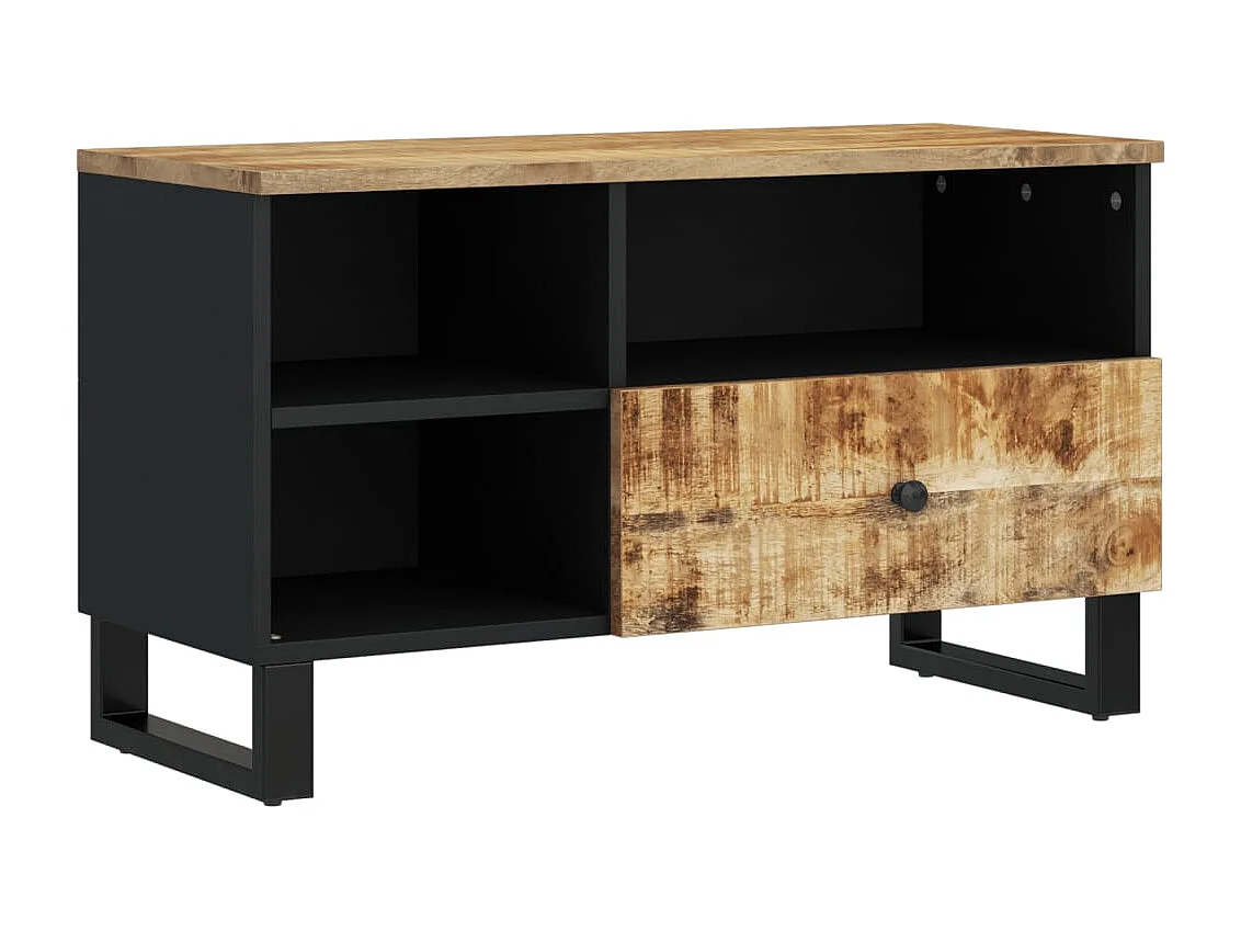 Mobile TV 80x33x46cm Legno Massello Mango e Legno Multistrato