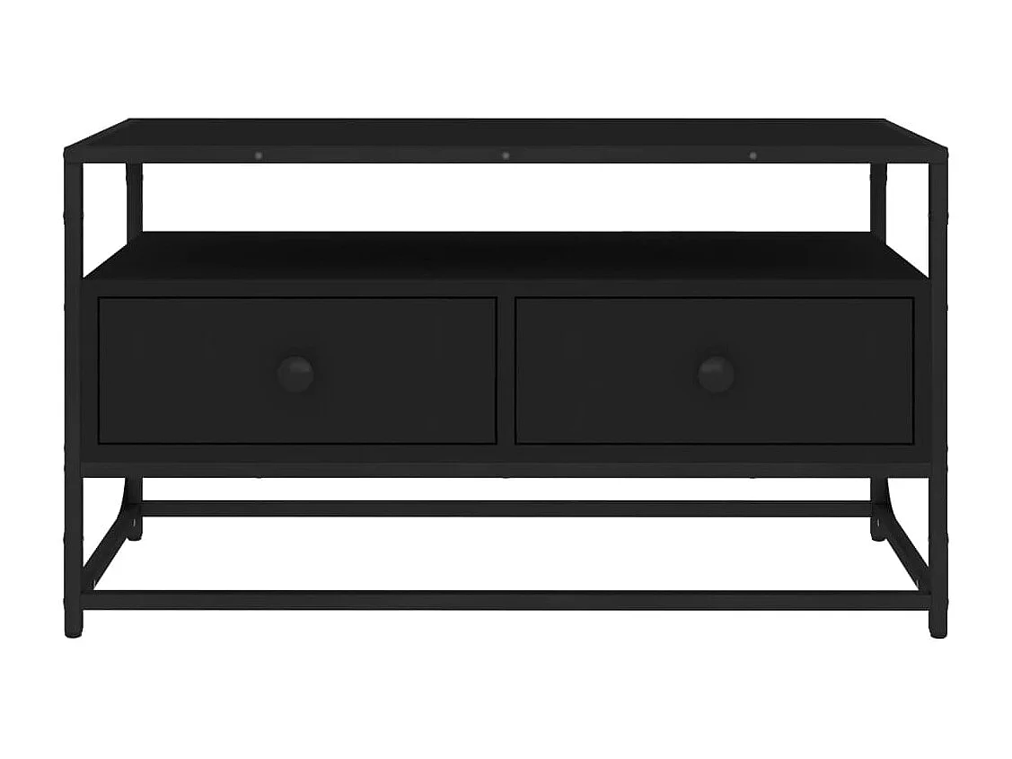 Meuble TV noir 80x35x45 cm bois d'ingénierie