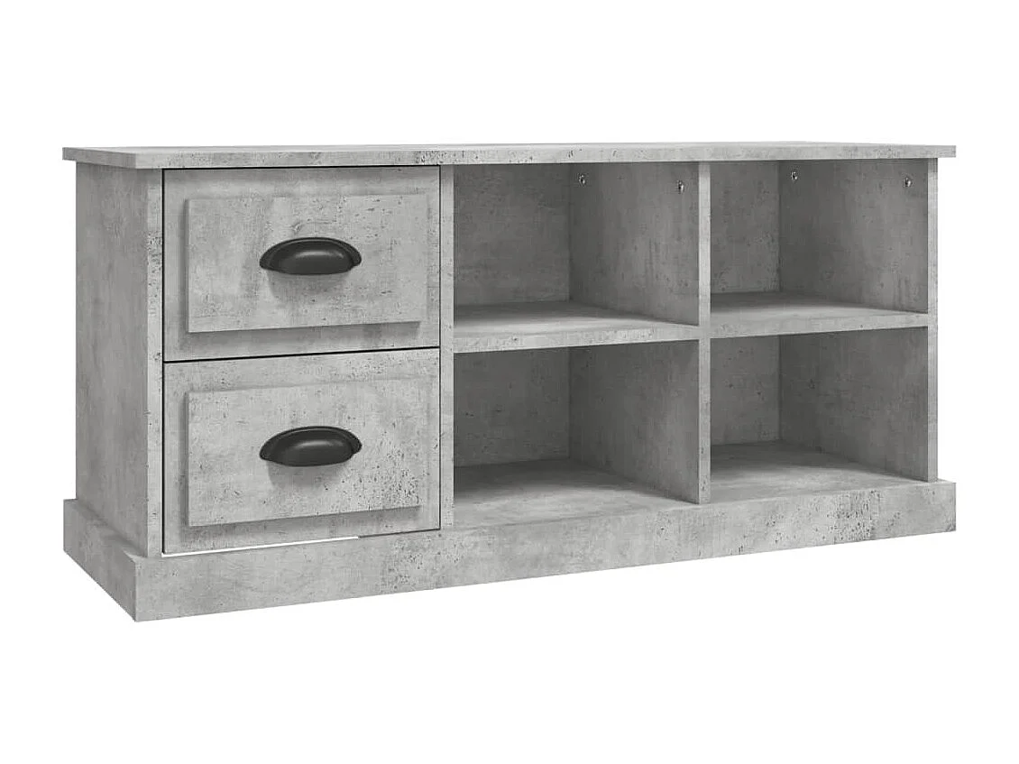 Mueble de TV madera contrachapada gris hormigón 102x35,5x47,5cm