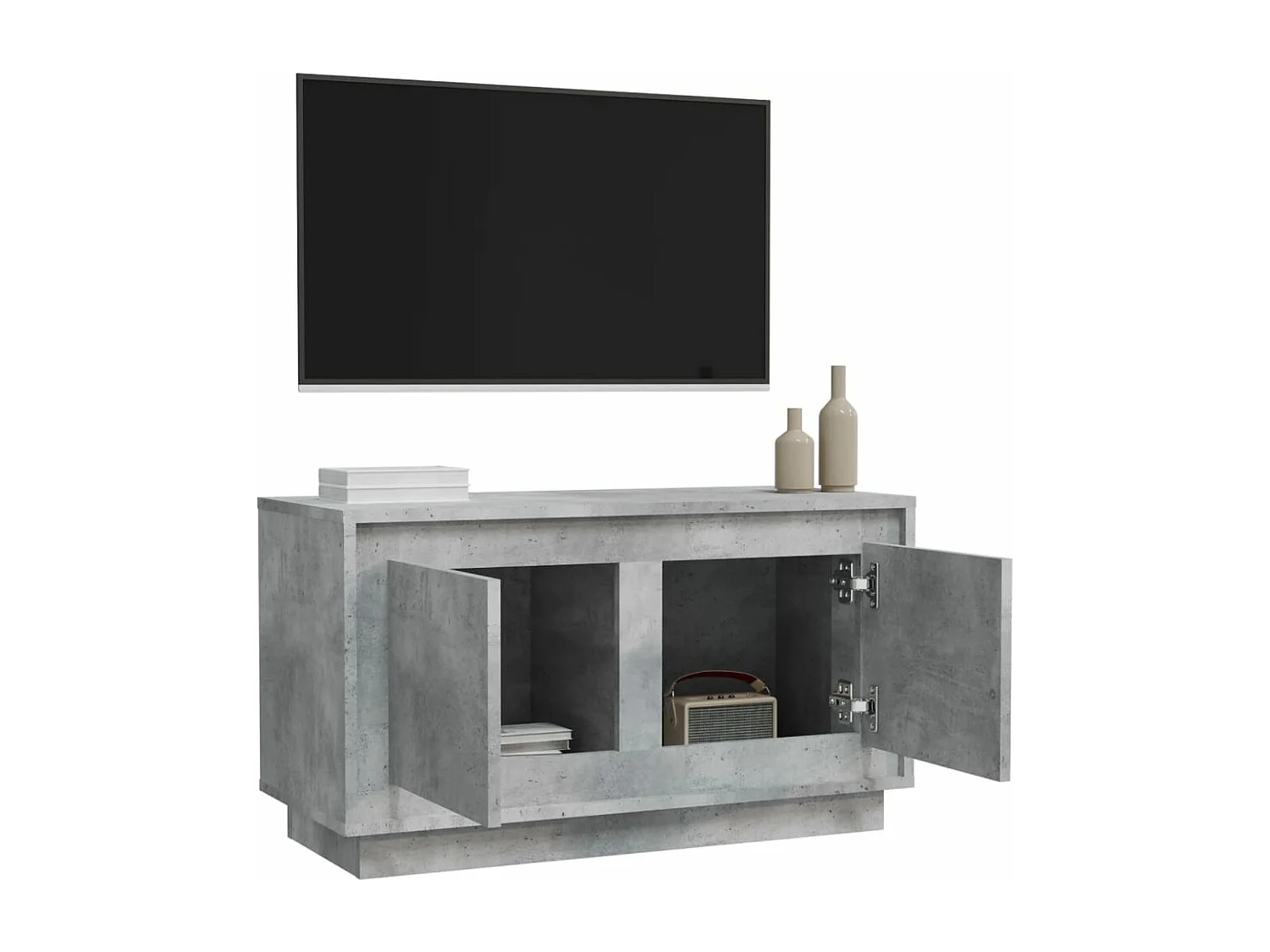 Tv-meubel 80x35x45 cm bewerkt hout betongrijs
