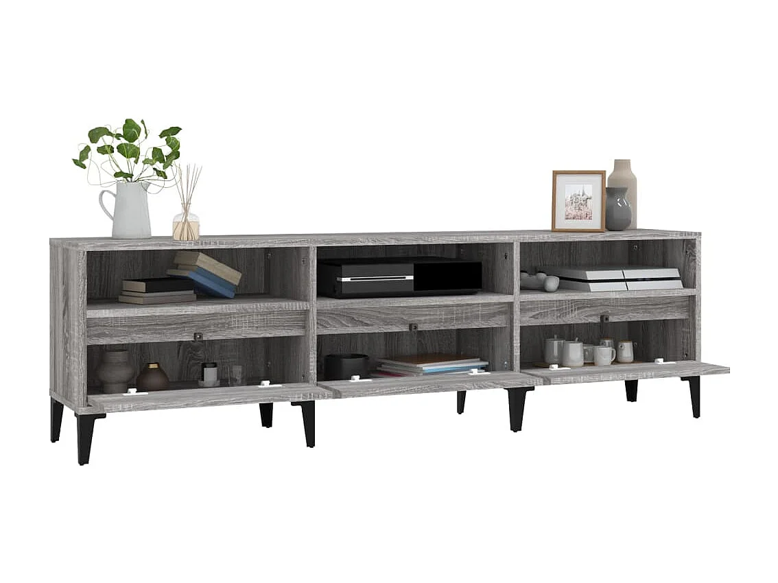 Meuble TV sonoma gris 150x30x44,5 cm bois d'ingénierie