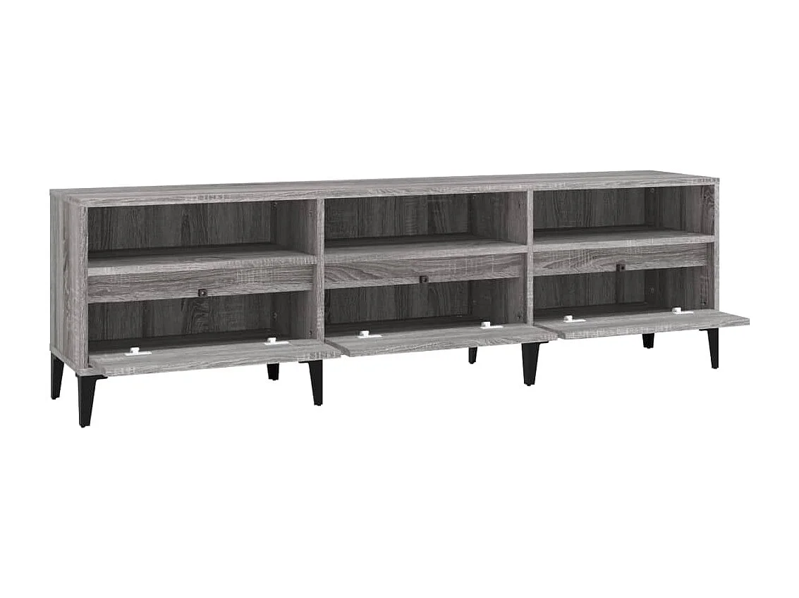 Meuble TV sonoma gris 150x30x44,5 cm bois d'ingénierie