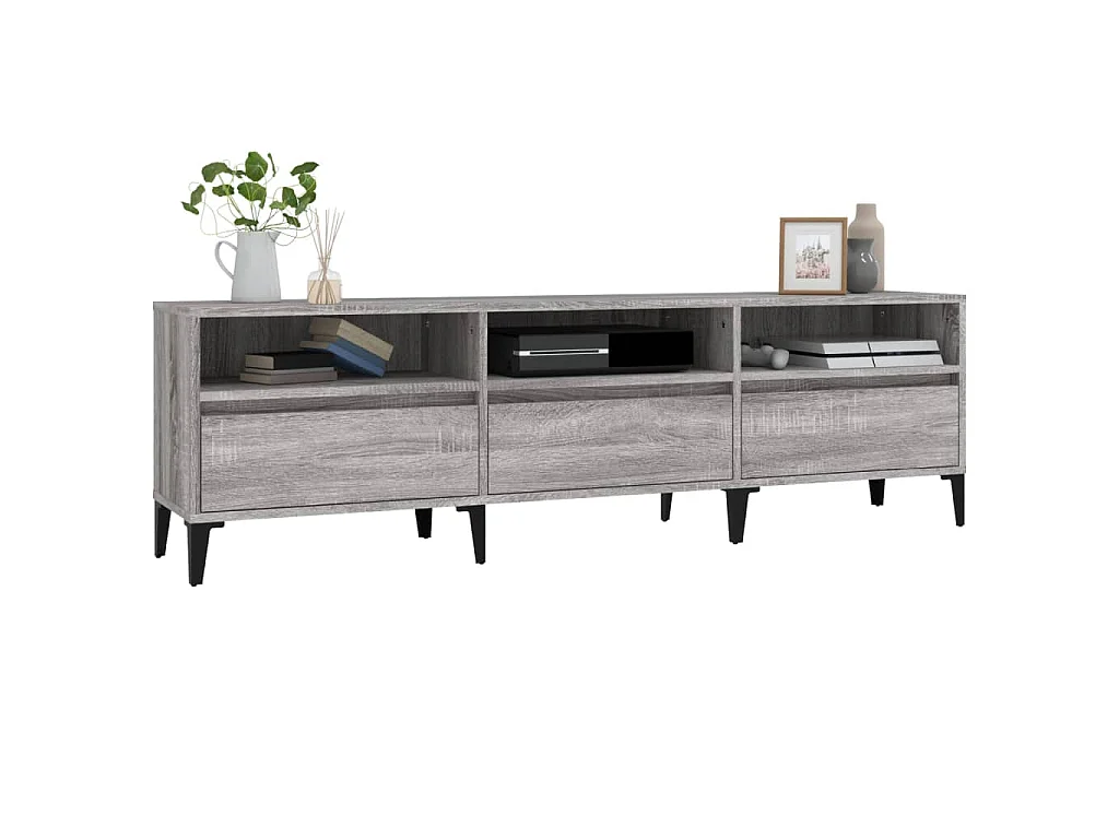 Meuble TV sonoma gris 150x30x44,5 cm bois d'ingénierie