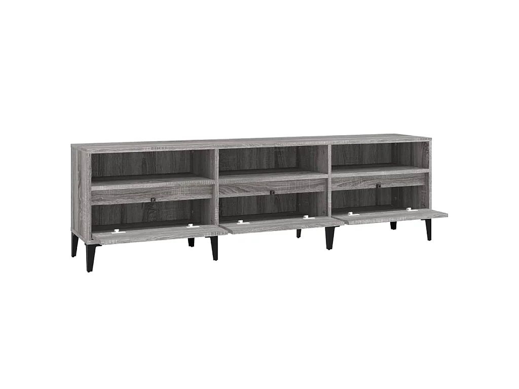 Meuble TV sonoma gris 150x30x44,5 cm bois d'ingénierie