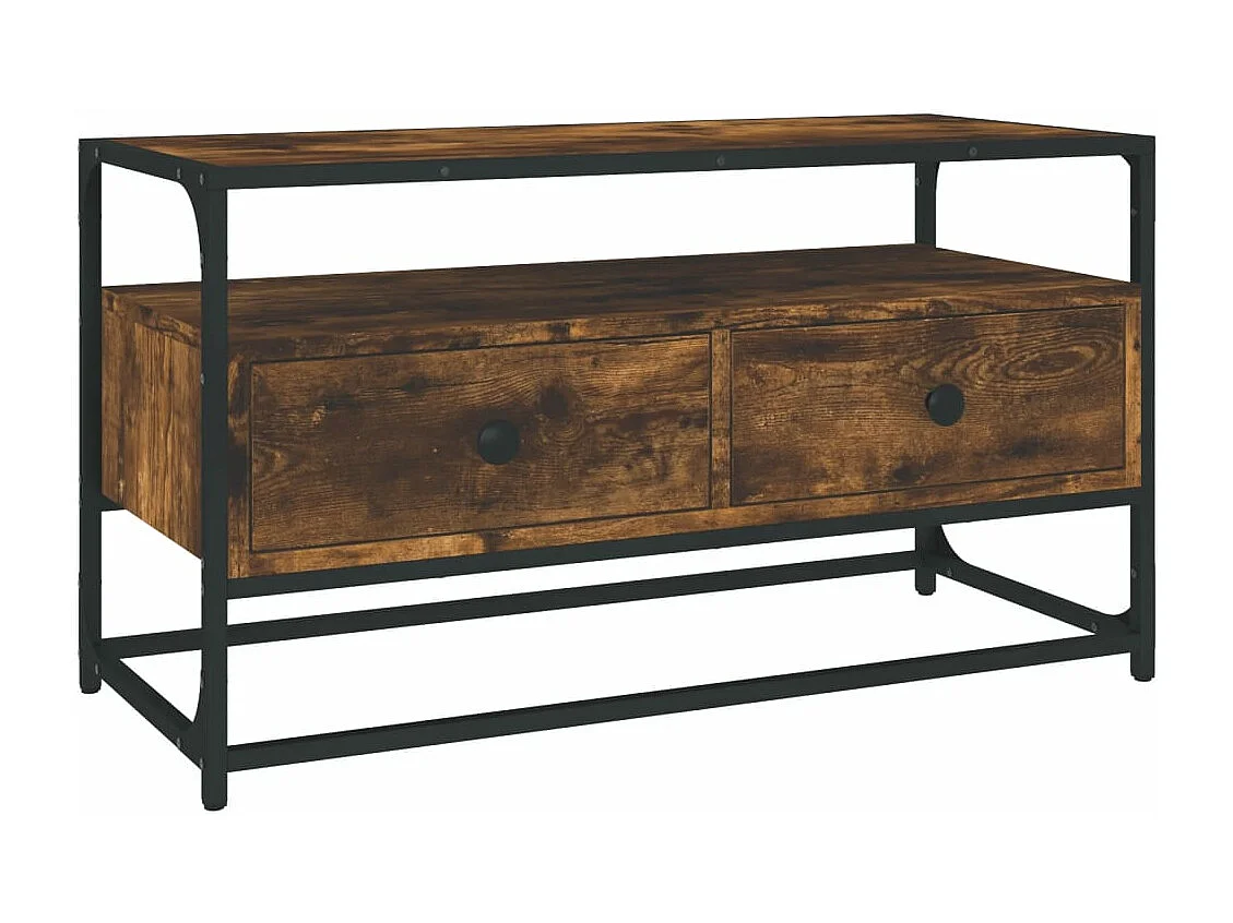 Tv-meubel 80x35x45 cm bewerkt hout gerookt eikenkleurig