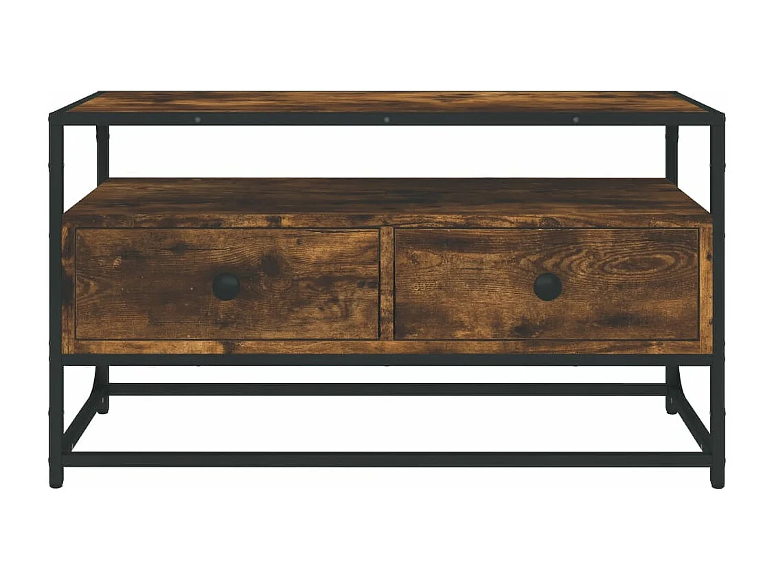Tv-meubel 80x35x45 cm bewerkt hout gerookt eikenkleurig