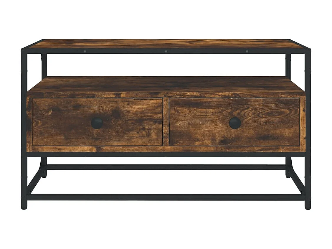Meuble TV chêne fumé 80x35x45 cm bois d'ingénierie