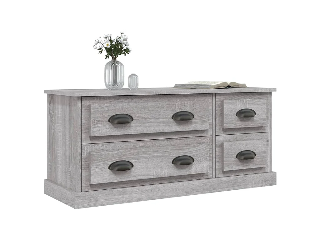 Meuble TV sonoma gris 100x35,5x45 cm bois d'ingénierie