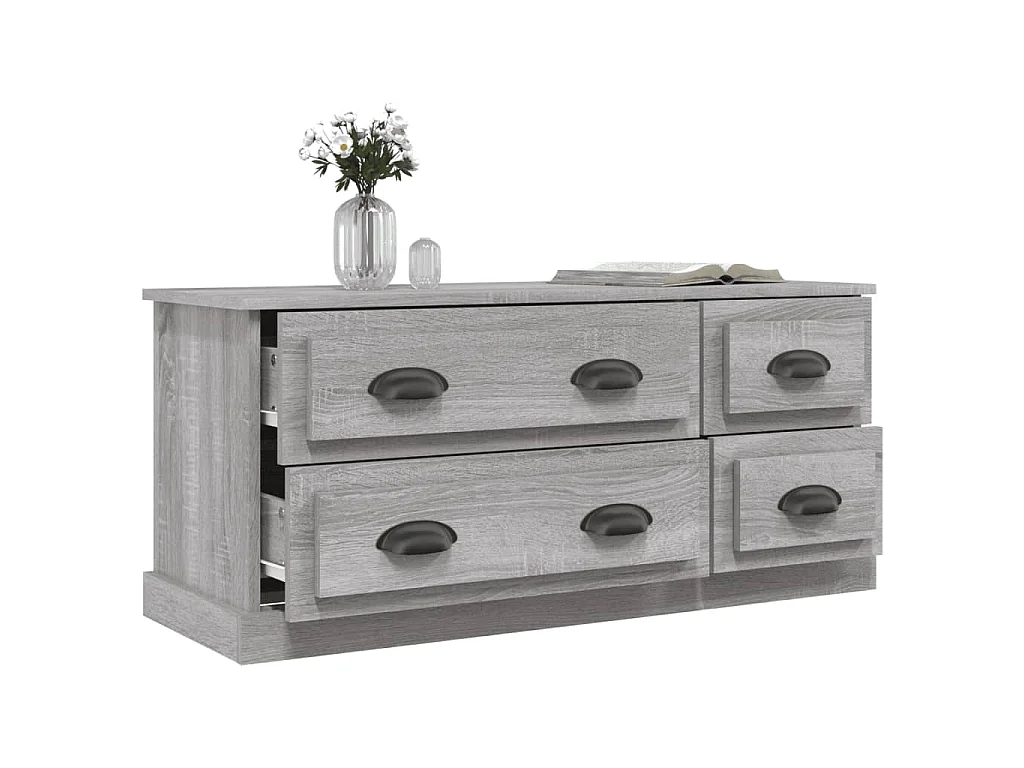 Meuble TV sonoma gris 100x35,5x45 cm bois d'ingénierie