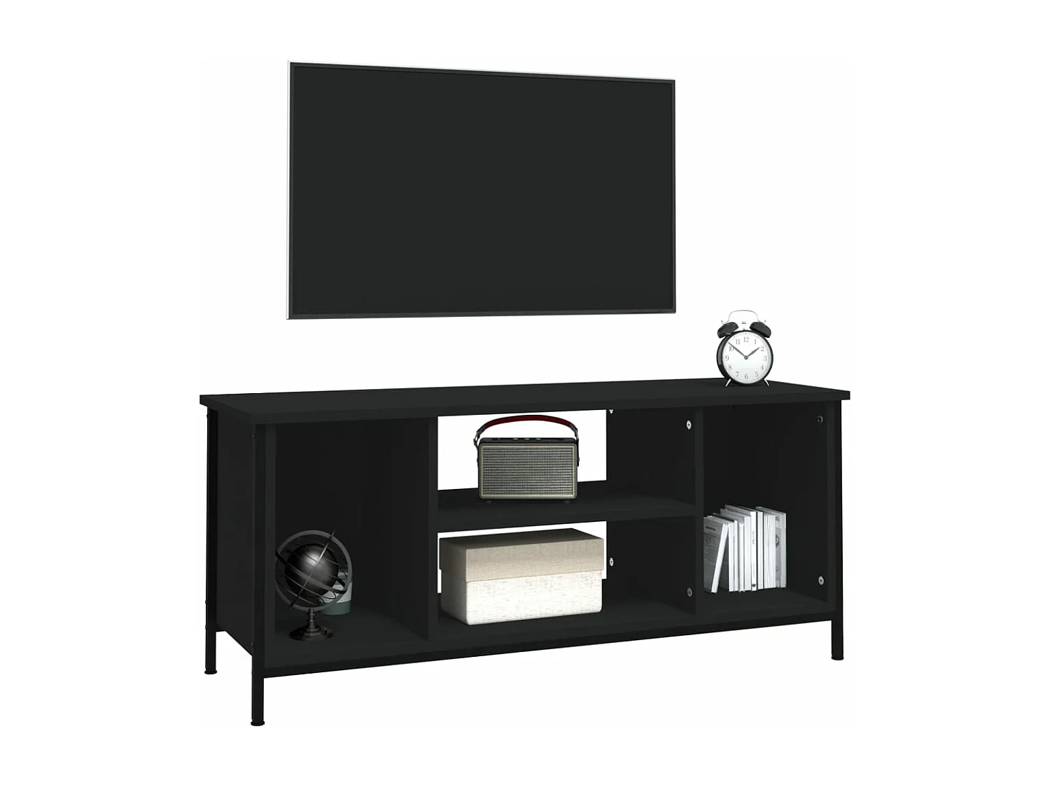 Mobile Porta TV Nero 102x35x45 cm in Legno Multistrato
