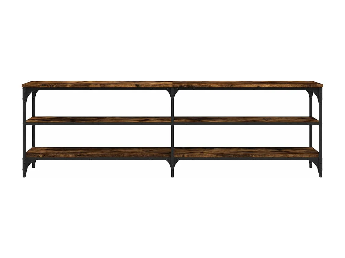 Meuble TV chêne fumé 160x30x50 cm bois d'ingénierie