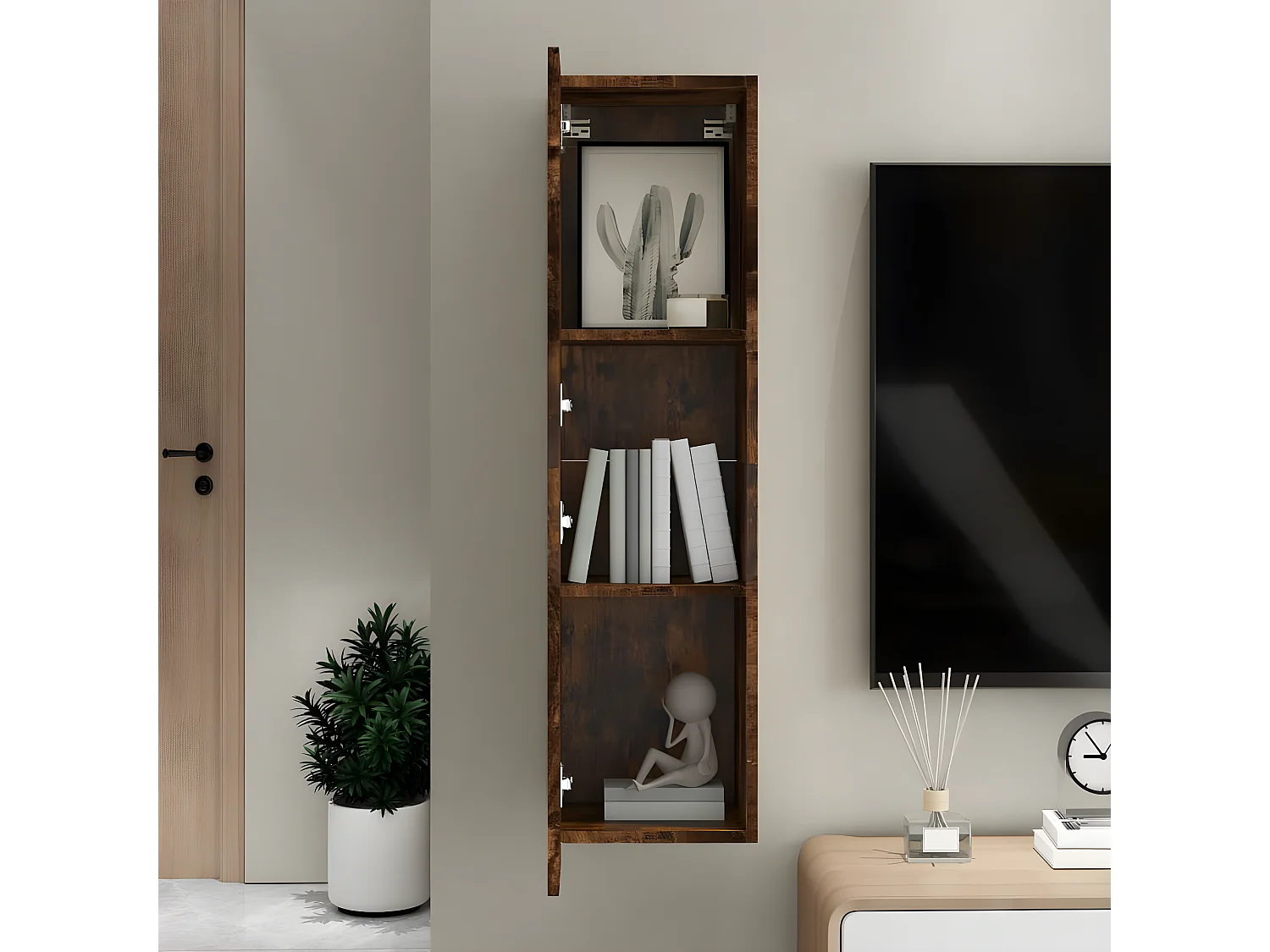 TV-Wandschrank Räuchereiche 30,5x30x110 cm