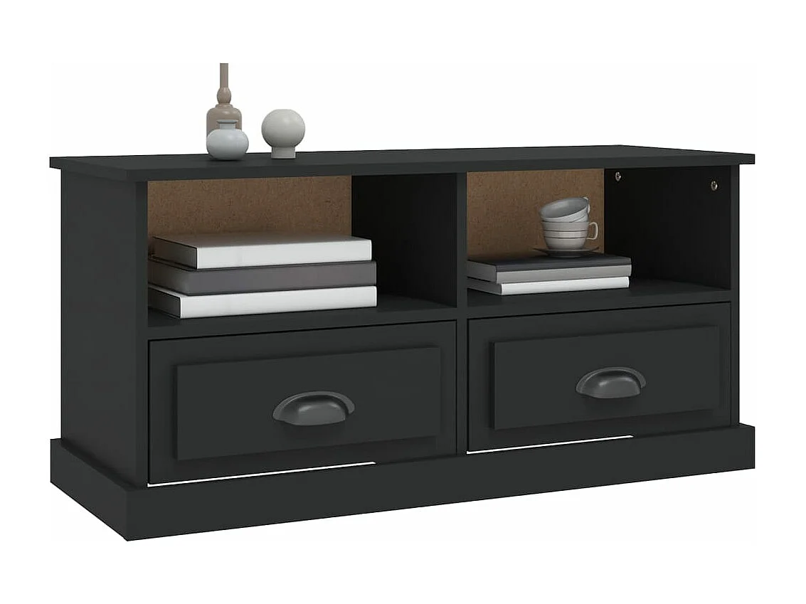 Meuble TV noir 93x35,5x45 cm bois d'ingénierie