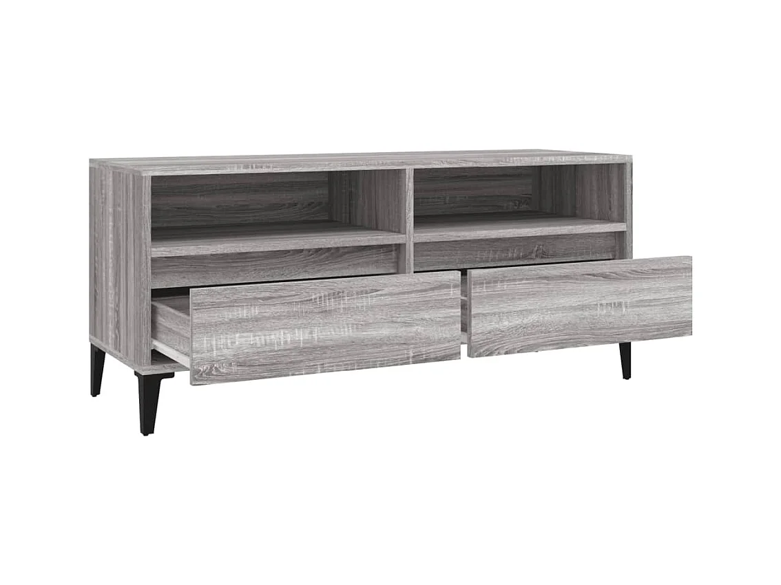 Mobile Porta TV Grigio Sonoma 100x34,5x44,5cm Legno Multistrato