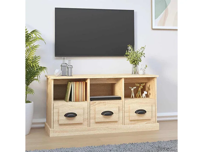 Tv-meubel 100x35x50 cm bewerkt hout sonoma eikenkleurig