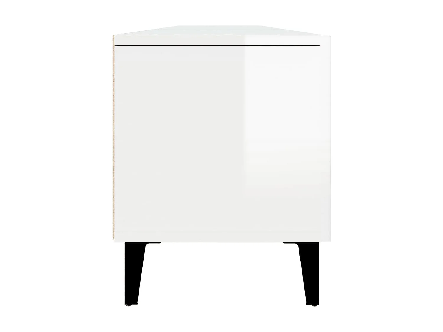 Mobile Porta TV Bianco Lucido 180x31,5x40 cm Legno Multistrato