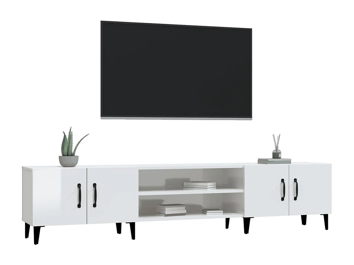 TV-Schrank Hochglanz-Weiß 180x31,5x40 cm Holzwerkstoff