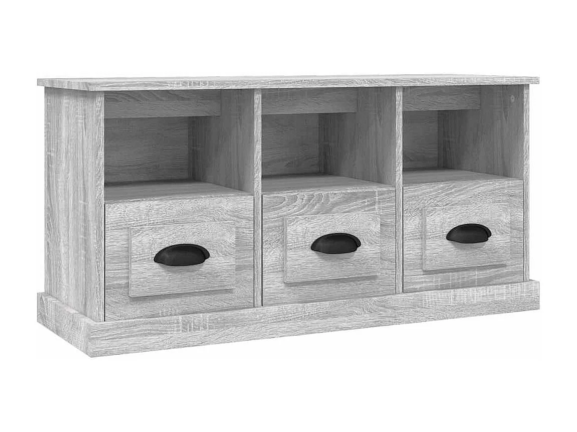 Tv-meubel 100x35x50 cm bewerkt hout grijs sonoma eikenkleurig