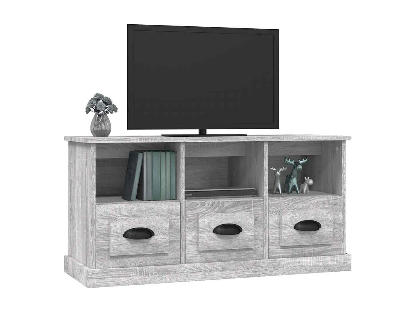Tv-meubel 100x35x50 cm bewerkt hout grijs sonoma eikenkleurig