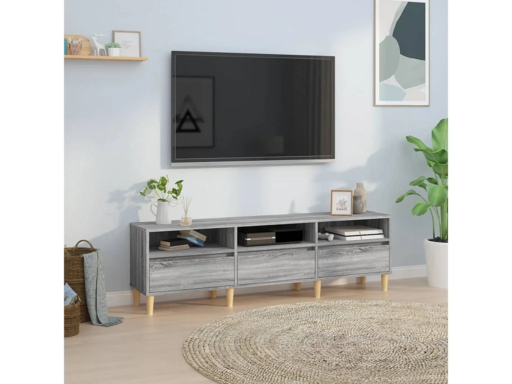 Meuble TV Sonoma gris 150x30x44,5 cm bois d'ingénierie