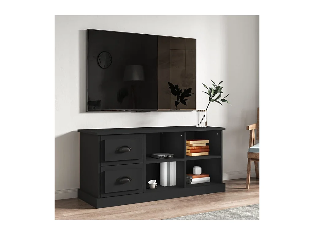 Meuble TV noir 102x35,5x47,5 cm bois d'ingénierie