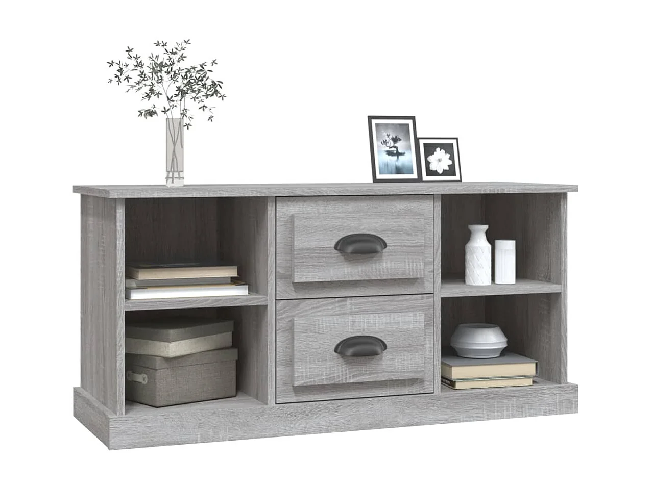 Tv-meubel 99,5x35,5x48 cm bewerkt hout grijs sonoma eikenkleur