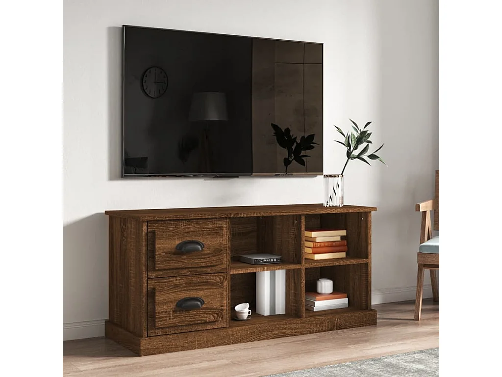 TV-Schrank Braun Eichen-Optik 102x35,5x47,5 cm Holzwerkstoff