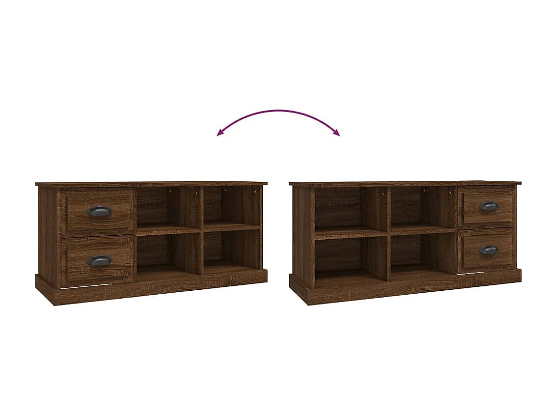 TV-Schrank Braun Eichen-Optik 102x35,5x47,5 cm Holzwerkstoff