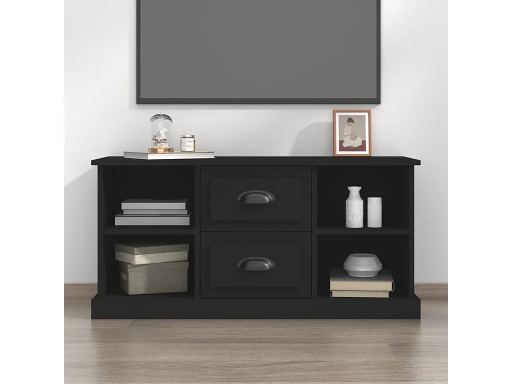 Mobile Porta TV Nero 99,5x35,5x48 cm in Legno Multistrato