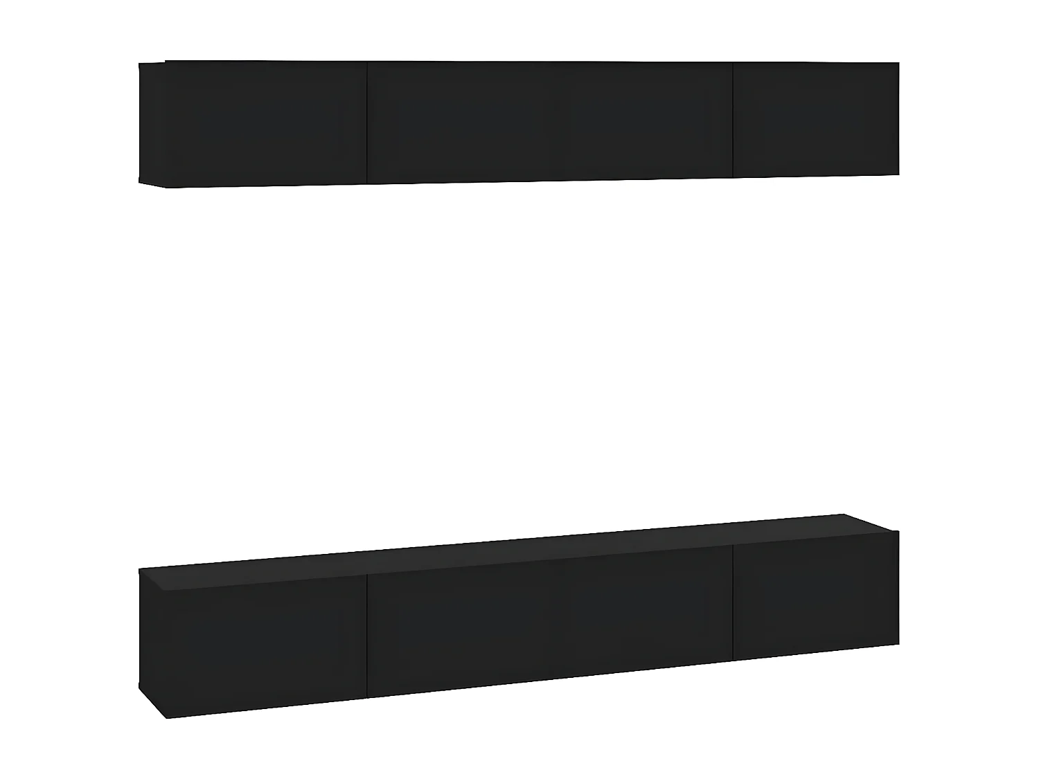 Meubles TV muraux 4 pcs Noir 100x30x30 cm