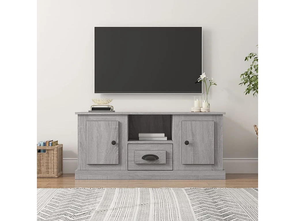 Mobile TV Grigio Sonoma 100x35,5x45 cm in Legno Multistrato